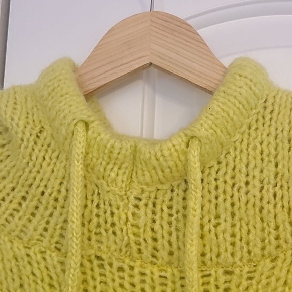 Zara Neon Green/Yellow Oversized Chunky Knit Pullover Sweater Size S - Picture 8 of 13